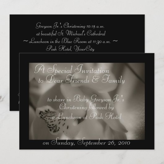 Invitaties Baptism Christening Sjablonen Kaart (Voorkant / Achterkant)