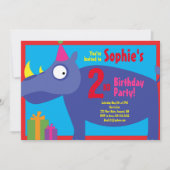 Invitaties bij de geboorte van het Kind van Rhino Kaart (Voorkant)