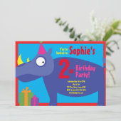 Invitaties bij de geboorte van het Kind van Rhino Kaart (Staand voorkant)