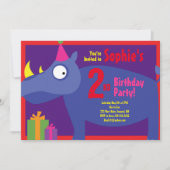 Invitaties bij de geboorte van het Kind van Rhino Kaart (Voorkant)