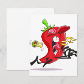 Invitaties door het ademhalen van Chili Pepper Kaart (Voorkant / Achterkant)