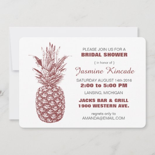 Invitaties in de bridale douche van wijn kaart (Voorkant)