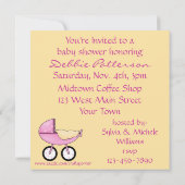 Invitaties in de draaibare roze douche kaart (Achterkant)