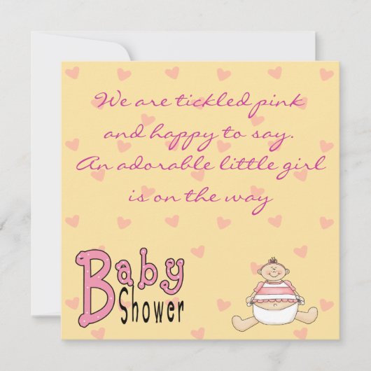 Invitaties in de draaibare roze douche kaart (Voorkant)