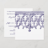 Invitaties in het marineschema Blue Cathedral Kaart (Voorkant / Achterkant)