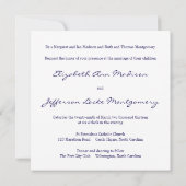 Invitaties in het marineschema Blue Cathedral Kaart (Achterkant)