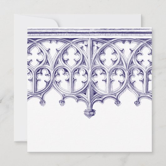 Invitaties in het marineschema Blue Cathedral Kaart (Voorkant)