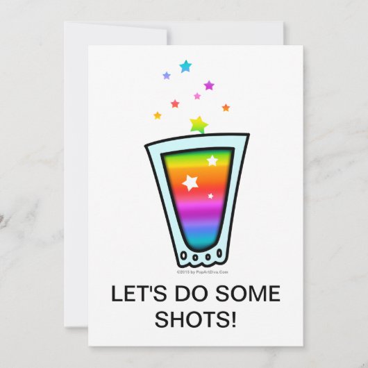 INVITATIES - RAINBOW SHOT GLASS KAART (Voorkant)