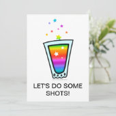 INVITATIES - RAINBOW SHOT GLASS KAART (Staand voorkant)