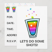 INVITATIES - RAINBOW SHOT GLASS KAART (Voorkant / Achterkant)