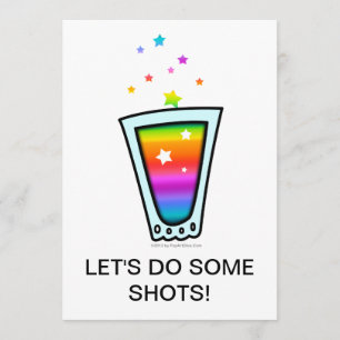 INVITATIES - RAINBOW SHOT GLASS KAART