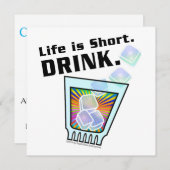 INVITATIES VAN COCKTAIL-PARTIJEN, het leven is kor Kaart (Voorkant / Achterkant)