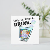 INVITATIES VAN COCKTAIL-PARTIJEN, het leven is kor Kaart (Staand voorkant)