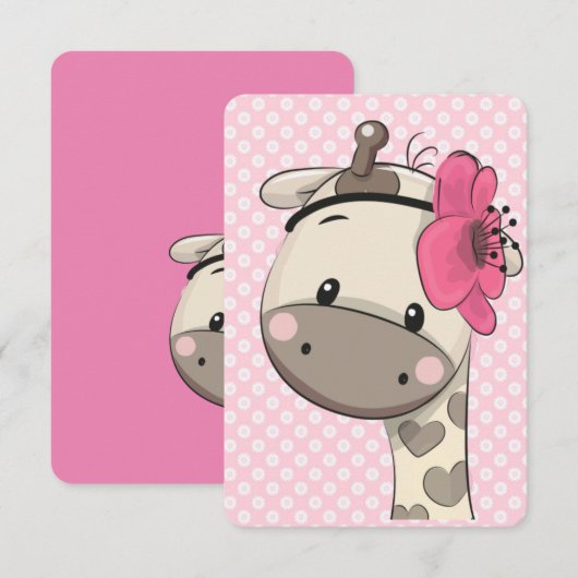 Invitaties van Custom Baby Girl Giraffe Party (Voorkant / Achterkant)