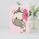 Invitaties van Custom Baby Girl Giraffe Party (Staand voorkant)