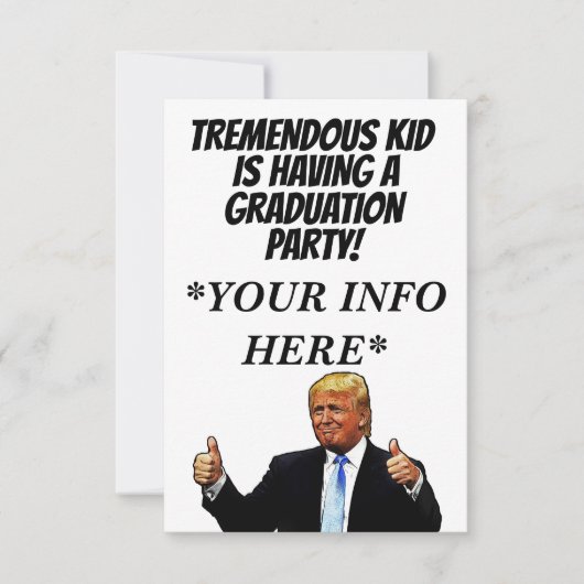 INVITATIES VAN DE DONALD TRUMP SCHOOL GRADUATION A SAVE THE DATE (Voorkant)