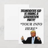 INVITATIES VAN DE DONALD TRUMP SCHOOL GRADUATION A SAVE THE DATE (Voorkant / Achterkant)