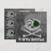 Invitaties van de grijze piraat kaart (Voorkant / Achterkant)