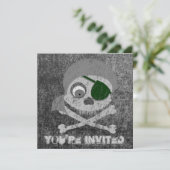 Invitaties van de grijze piraat kaart (Staand voorkant)