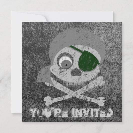 Invitaties van de grijze piraat kaart (Voorkant)