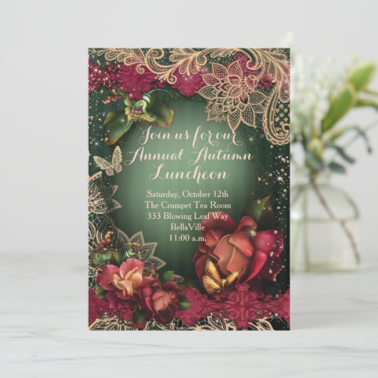 INVITATIES VAN DE herfst AUTUMN PARTIJ Kaart (Staand voorkant)