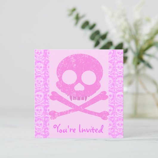 Invitaties van de roze huid kaart (Staand voorkant)