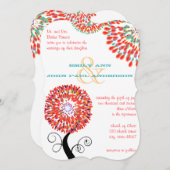 Invitaties van de Teardrop-bloem Kaart (Voorkant / Achterkant)