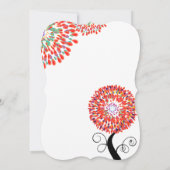 Invitaties van de Teardrop-bloem Kaart (Achterkant)