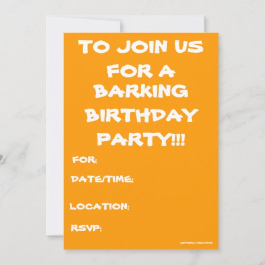 INVITATIES VAN DOGGIE BIRTHDAY-PARTIJ KAART (Achterkant)