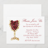 Invitaties van kurkwijn kaart (Voorkant / Achterkant)