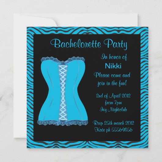 INVITATIES VAN MODERNE DIERAFDRUKBACHELORETTE KAART (Voorkant)