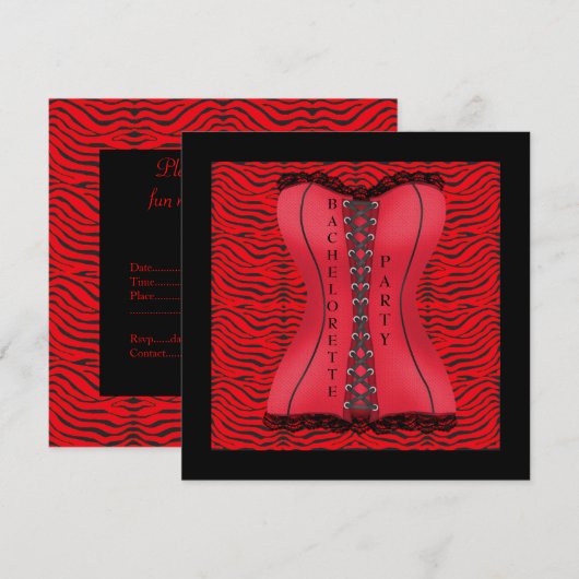 INVITATIES VAN MODERNE DIERAFDRUKBACHELORETTE KAART (Voorkant / Achterkant)