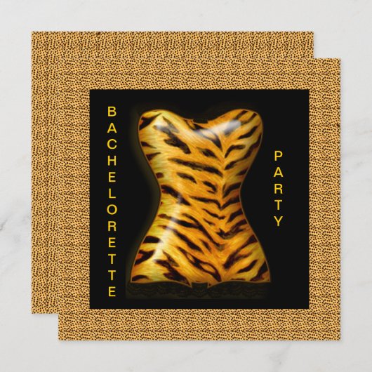 INVITATIES VAN MODERNE DIERAFDRUKBACHELORETTE KAART (Voorkant / Achterkant)