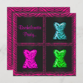 INVITATIES VAN MODERNE DIERAFDRUKBACHELORETTE KAART (Voorkant / Achterkant)