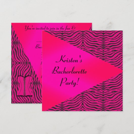 INVITATIES VAN MODERNE DIERAFDRUKBACHELORETTE KAART (Voorkant / Achterkant)