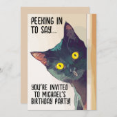 INVITATIES VAN PARTIJEN VAN DE ZWARTE KAT KAART (Voorkant / Achterkant)