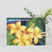 Invitaties van Tropical Paradise Plumeria Luau Kaart (Staand voorkant)