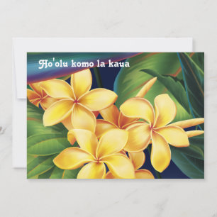 Invitaties van Tropical Paradise Plumeria Luau Kaart