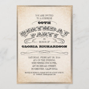 INVITATIES VAN  TYPOGRAFIE BIRTHDAY-PARTIJ KAART