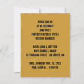 INVITATIES VAN westerne THEMED BIRTHDAY PARTIJ Kaart (Achterkant)