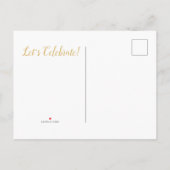 Invitaties voor de marinesblauwe goudwinning aankondigingskaart (Achterkant)