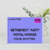 INVITATIES VOOR DE VERVANGING VAN POSTWERKER KAART (Staand voorkant)