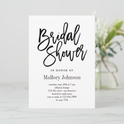 Invitaties voor geborstelde Bridal Shower Kaart (Staand voorkant)