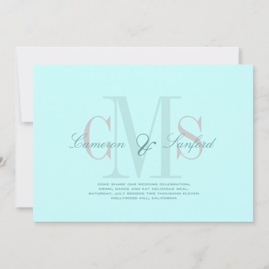 Invitaties voor hedendaagse en klastige monogram b kaart (Achterkant)