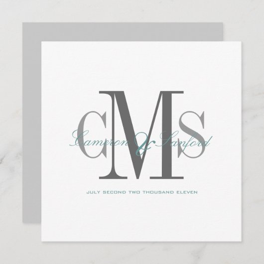 Invitaties voor hedendaagse en leselijke bruiloft kaart (Voorkant / Achterkant)