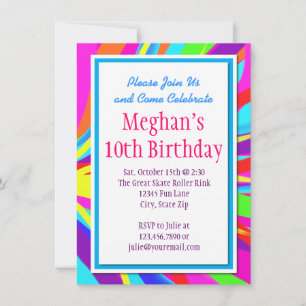 Invitaties voor kleurenplash Bold Birthday Party Kaart