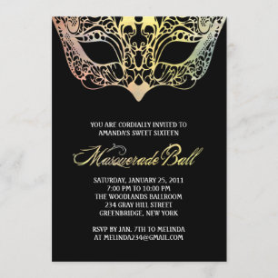 Invitaties voor kleurrijk Masquerade Kaart