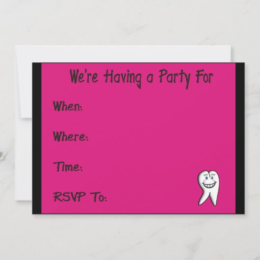 Invitaties voor tandheelkundige verzorging kaart (Achterkant)