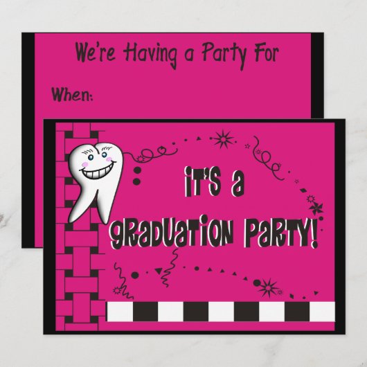 Invitaties voor tandheelkundige verzorging kaart (Voorkant / Achterkant)