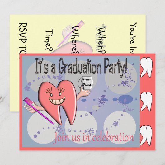 Invitaties voor tandheelkundige verzorging kaart (Voorkant / Achterkant)